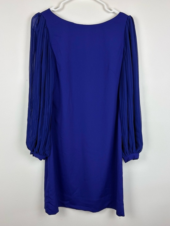 Eliza J Dresses & Skirts - Eliza J Blue Purple Shift Dress w/ Long Pleated Sleeves Classic Lightweight Chic